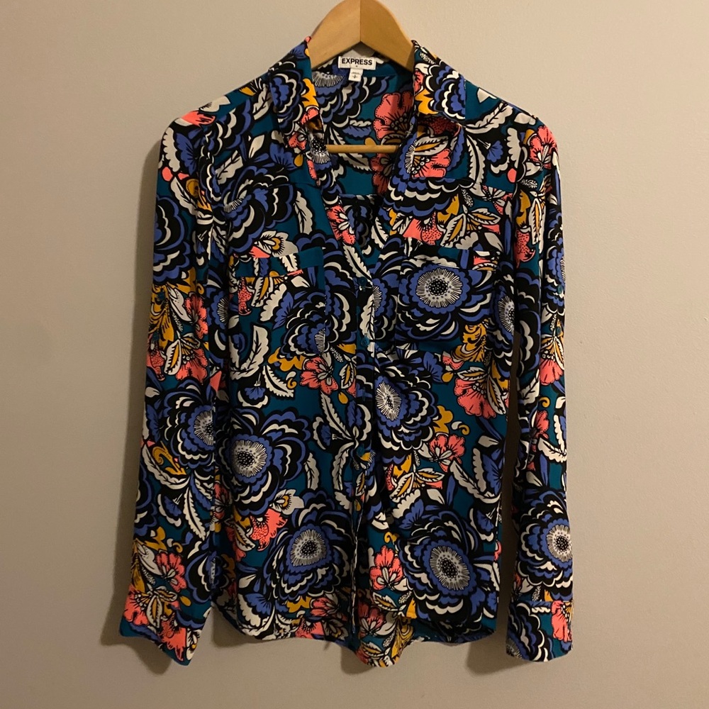 Retro Floral Print Blouse